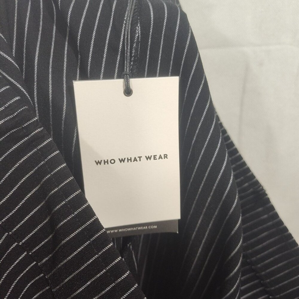 Who What Wear Cropped High Rise Stretch Pants Women Size 16W Black White Stripe - Picture 6 of 7